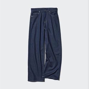 Uniqlo Womens Wide-Leg Navy Blue Jeans | Size M